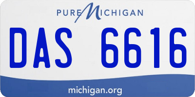 MI license plate DAS6616
