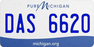 MI license plate DAS6620
