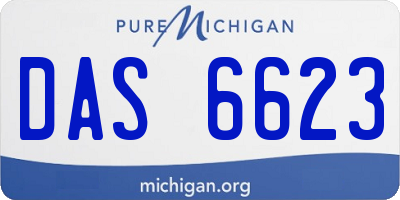 MI license plate DAS6623