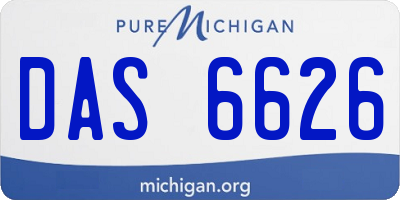 MI license plate DAS6626