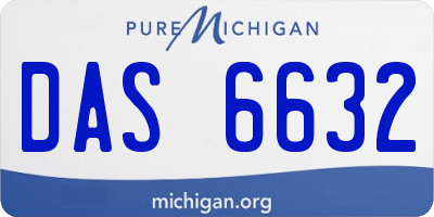 MI license plate DAS6632