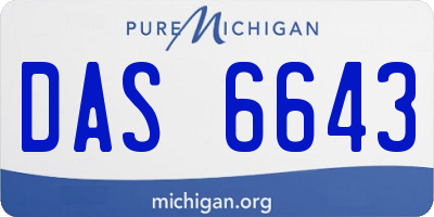 MI license plate DAS6643