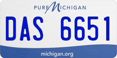MI license plate DAS6651
