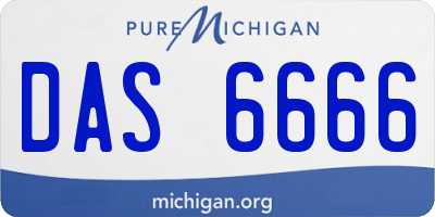 MI license plate DAS6666