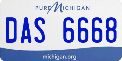 MI license plate DAS6668