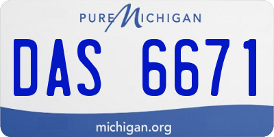 MI license plate DAS6671