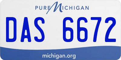 MI license plate DAS6672