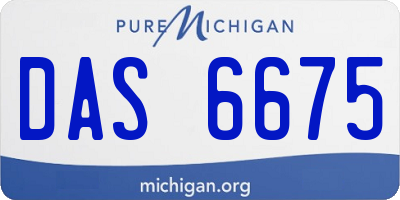 MI license plate DAS6675