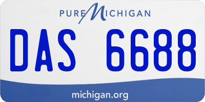MI license plate DAS6688