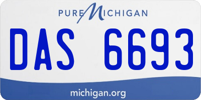 MI license plate DAS6693