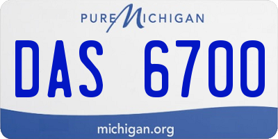 MI license plate DAS6700