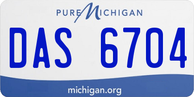 MI license plate DAS6704