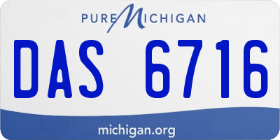 MI license plate DAS6716