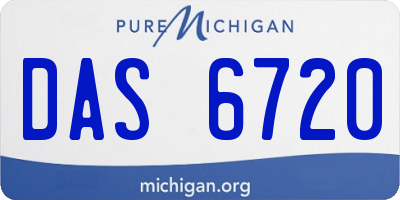MI license plate DAS6720