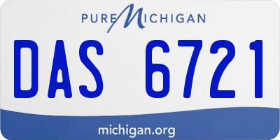 MI license plate DAS6721