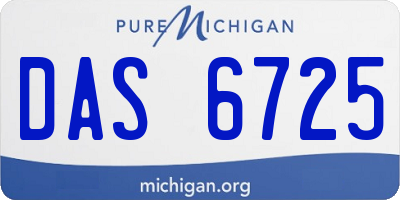 MI license plate DAS6725