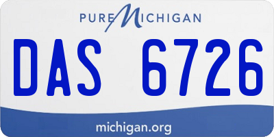 MI license plate DAS6726