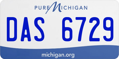 MI license plate DAS6729