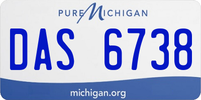 MI license plate DAS6738