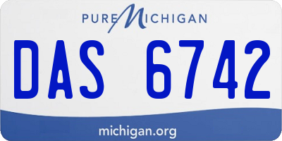 MI license plate DAS6742