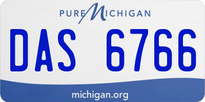 MI license plate DAS6766