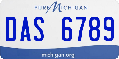 MI license plate DAS6789