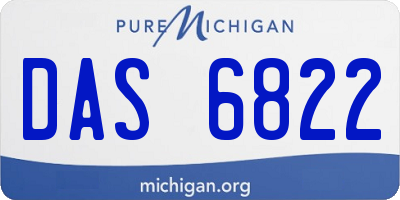 MI license plate DAS6822