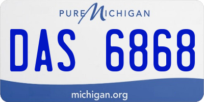 MI license plate DAS6868