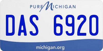MI license plate DAS6920