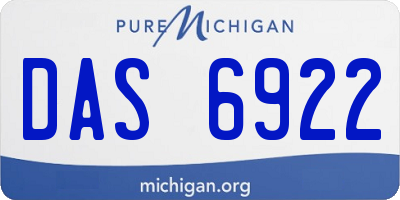 MI license plate DAS6922