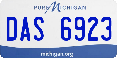 MI license plate DAS6923
