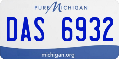 MI license plate DAS6932