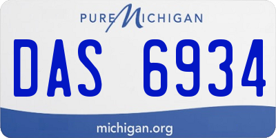 MI license plate DAS6934