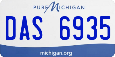 MI license plate DAS6935
