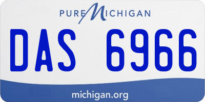 MI license plate DAS6966