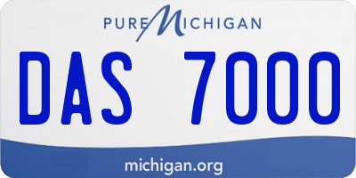 MI license plate DAS7000