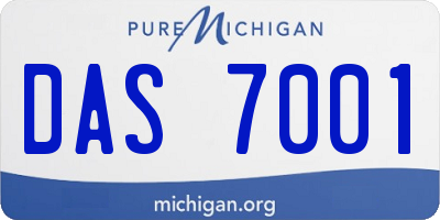 MI license plate DAS7001
