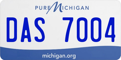 MI license plate DAS7004