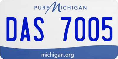 MI license plate DAS7005