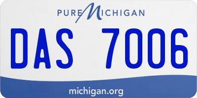 MI license plate DAS7006