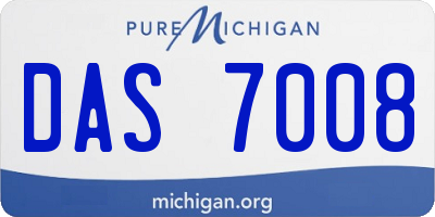 MI license plate DAS7008