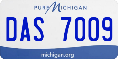 MI license plate DAS7009