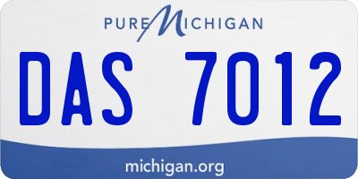MI license plate DAS7012