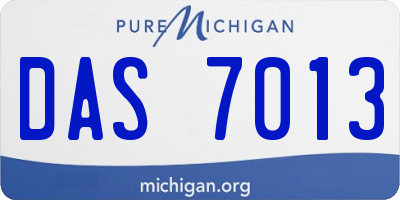 MI license plate DAS7013