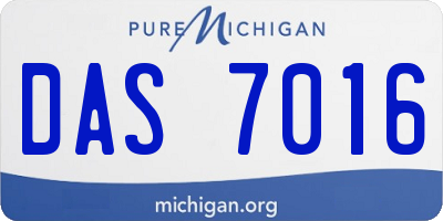 MI license plate DAS7016