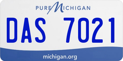 MI license plate DAS7021