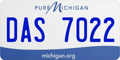 MI license plate DAS7022