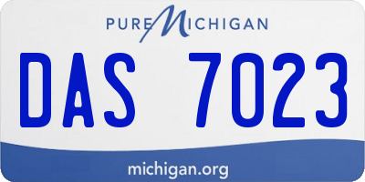 MI license plate DAS7023