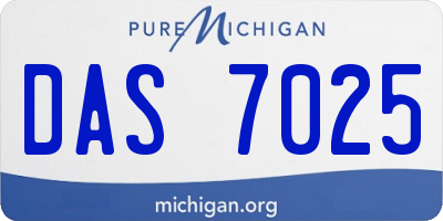 MI license plate DAS7025