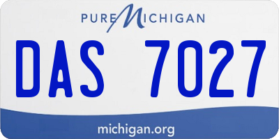 MI license plate DAS7027